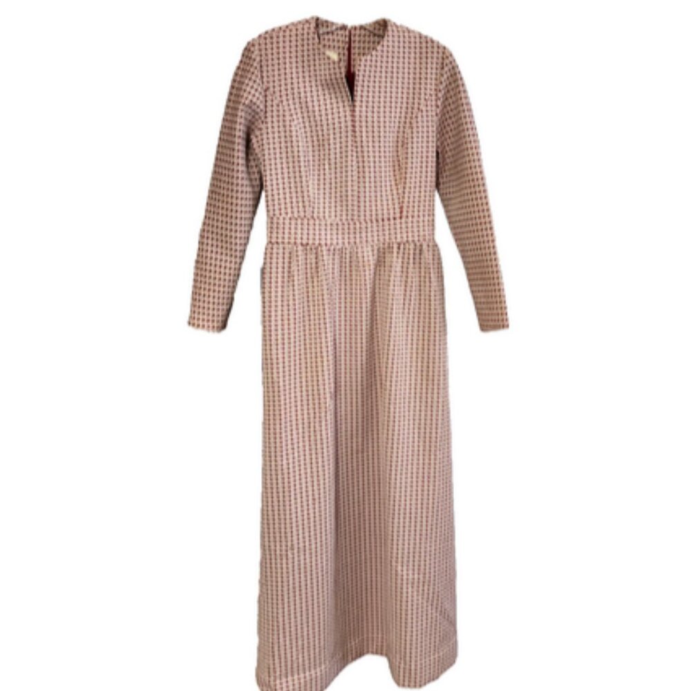 Vintage The Designer's Shop Split Neckline Mini Floral Print Long Sleeve Dress